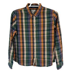 Orvis Women's Long Sleeve‎  Button Up Indian Madras Plaid Shirt Size 14 Classic